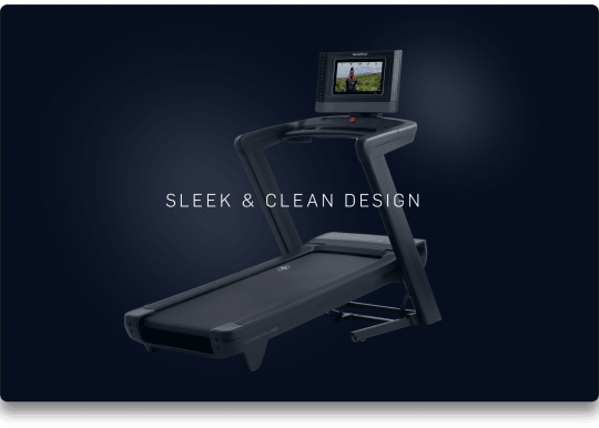 Image of the commercial 1750 treadmill on a dark blueish gradient.