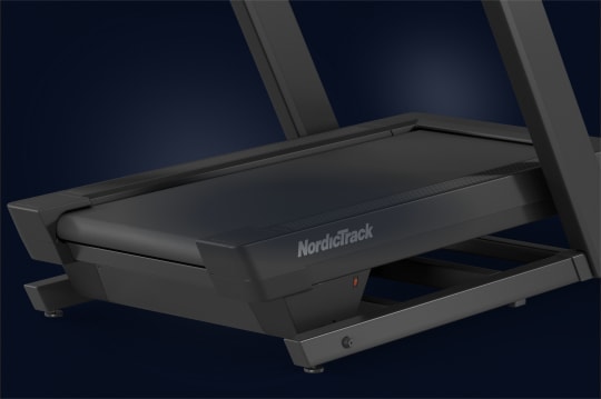 profile image of the NordicTrack X16 treadmill showing off the tread belt and cushioning