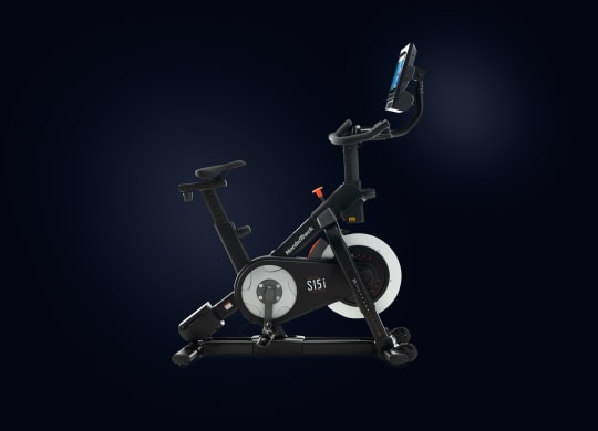 Profile image of the bike with the screen being a profile shot as well. All on a dark blue gradient background.