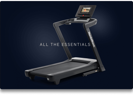 Profile shot of a treadmill on dark blue gradient background