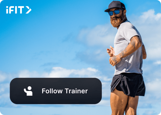 iFIT trainer running outside