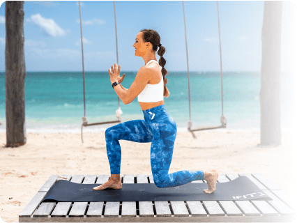 ifit trainer on a beach in the Bahamas